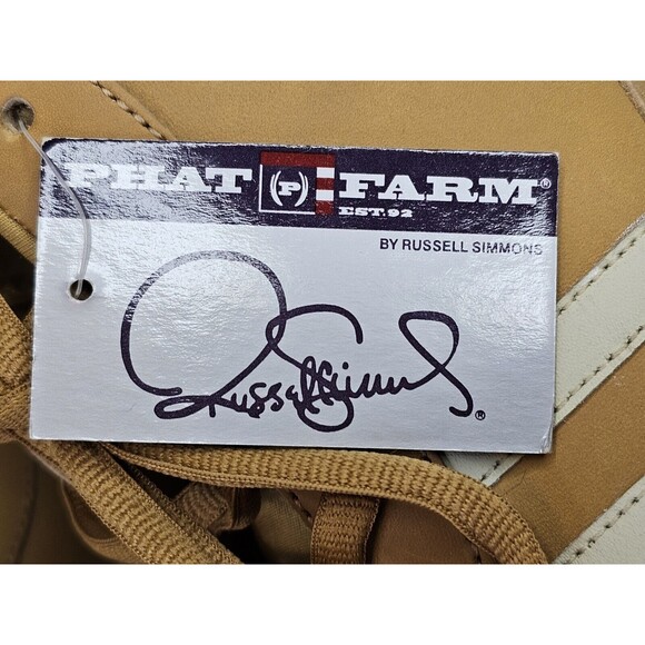 Phat Farm Mens Vintage Leather Tan Shoe Size 11 NOS NEW! Original Box - Picture 7 of 13